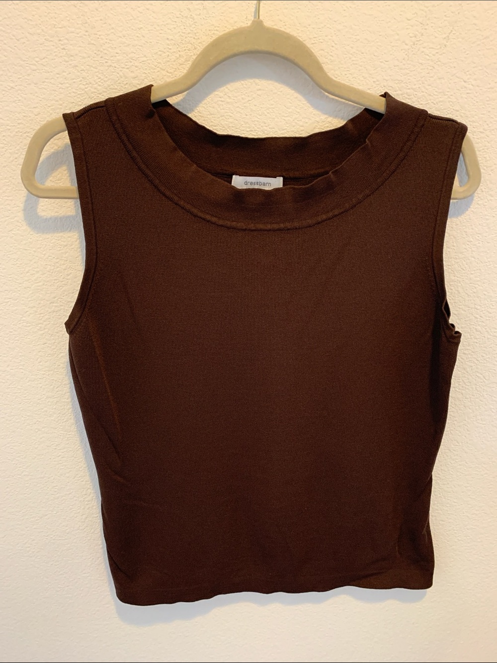 dressbarn Chocolate Brown Sleeveless Knit Tank Shell